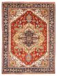 Bordered  Traditional Brown Area rug 9x12 Indian Hand-knotted 344102