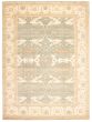 Bordered  Traditional Green Area rug Oversize Indian Hand-knotted 345255