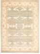 Bordered  Traditional Green Area rug Oversize Indian Hand-knotted 345260