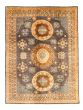 Bordered  Traditional Grey Area rug 9x12 Afghan Hand-knotted 346593