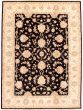 Bordered  Traditional Black Area rug 8x10 Afghan Hand-knotted 346757