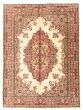 Bordered  Traditional Ivory Area rug 6x9 Turkish Hand-knotted 347614