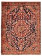 Bordered  Traditional Blue Area rug 4x6 Persian Hand-knotted 353061