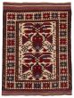 Bordered  Tribal Ivory Area rug 3x5 Afghan Hand-knotted 356042