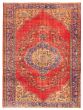 Bordered  Vintage Red Area rug 6x9 Turkish Hand-knotted 358691