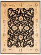 Bordered  Traditional Black Area rug 9x12 Afghan Hand-knotted 362425
