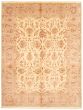 Bordered  Traditional Ivory Area rug 9x12 Afghan Hand-knotted 362455