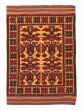 Bordered  Tribal Brown Area rug 3x5 Afghan Hand-knotted 365441