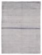 Casual  Transitional Grey Area rug 4x6 Nepal Hand-knotted 367274