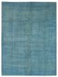 Overdyed  Transitional Blue Area rug 6x9 Indian Hand-knotted 367328