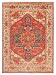 Bordered  Traditional Red Area rug 9x12 Indian Hand-knotted 370098