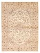 Bordered  Traditional Ivory Area rug 8x10 Persian Hand-knotted 373690