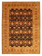 Bordered  Traditional Black Area rug 10x14 Afghan Hand-knotted 378865