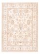 Bordered  Traditional Ivory Area rug 9x12 Indian Hand-knotted 378905