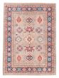 Bordered  Geometric Ivory Area rug 5x8 Afghan Hand-knotted 381868