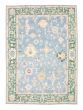 Bordered  Transitional Blue Area rug 9x12 Pakistani Hand-knotted 382320
