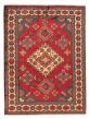 Bordered  Geometric Red Area rug 4x6 Afghan Hand-knotted 385973