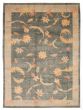 Bordered  Transitional Blue Area rug 9x12 Nepal Hand-knotted 387053