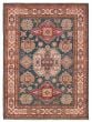 Bordered  Transitional Blue Area rug 4x6 Afghan Hand-knotted 392663