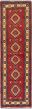 Bordered  Geometric Red Runner rug 10-ft-runner Afghan Hand-knotted 282660