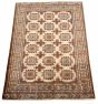 Bordered  Tribal Ivory Area rug 3x5 Persian Hand-knotted 314849