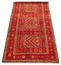 Bordered  Tribal Red Area rug 6x9 Turkish Hand-knotted 317565