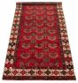 Bordered  Tribal Red Area rug Unique Turkish Hand-knotted 318021