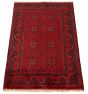 Bordered  Tribal Red Area rug 3x5 Afghan Hand-knotted 329283