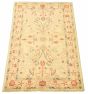 Bordered  Traditional Ivory Area rug 3x5 Afghan Hand-knotted 331389