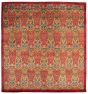 Traditional  Transitional Red Area rug Square Pakistani Hand-knotted 341589