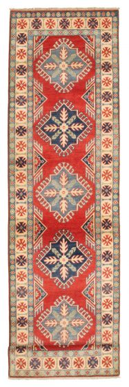Bordered  Tribal Red Runner rug 10-ft-runner Afghan Hand-knotted 329461