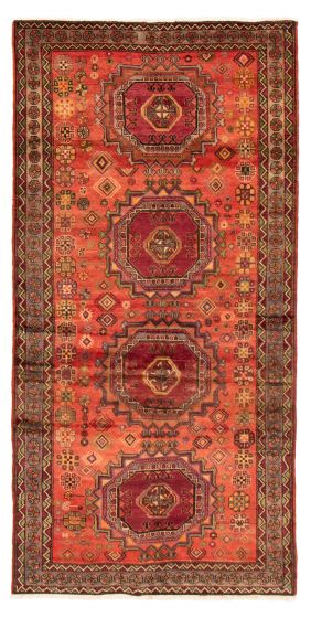 Bordered  Tribal Red Area rug Unique Turkish Hand-knotted 358548