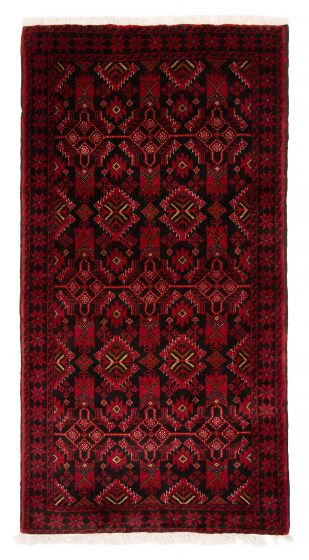 Bordered  Traditional Black Area rug 3x5 Afghan Hand-knotted 378761