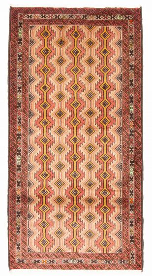 Bordered  Traditional Brown Area rug 4x6 Persian Hand-knotted 380935
