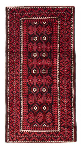 Bordered  Tribal Red Area rug 5x8 Persian Hand-knotted 381541