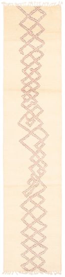 Moroccan  Tribal Ivory Runner rug 12-ft-runner Pakistani Hand-knotted 366980