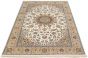 Bordered  Traditional Ivory Area rug 6x9 Persian Hand-knotted 307151