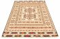 Bordered  Tribal Ivory Area rug 3x5 Turkish Flat-weave 312501