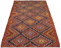 Bohemian  Tribal Red Area rug Unique Turkish Flat-Weave 291807