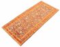 Persian Style 4'4" x 9'10" Hand-knotted Wool Orange Rug