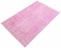 Bordered  Transitional Pink Area rug Unique Turkish Hand-knotted 361916