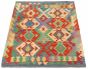 Turkish Bold and Colorful 3'3" x 4'9" Flat-Weave Wool Kilim 
