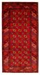 Bordered  Tribal Red Area rug Unique Turkish Hand-knotted 322301