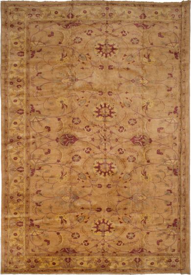 Bohemian  Traditional Ivory Area rug Oversize Afghan Hand-knotted 269537