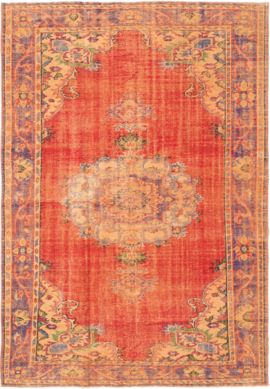 Bordered  Traditional Red Area rug 5x8 Turkish Hand-knotted 295747