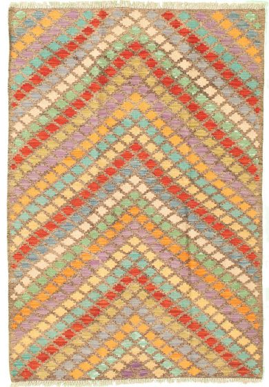 Flat-weaves & Kilims Grey Area rug 3x5 Turkish Flat-weave 330119