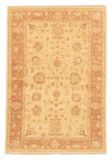 Bordered  Traditional Yellow Area rug 3x5 Afghan Hand-knotted 331411