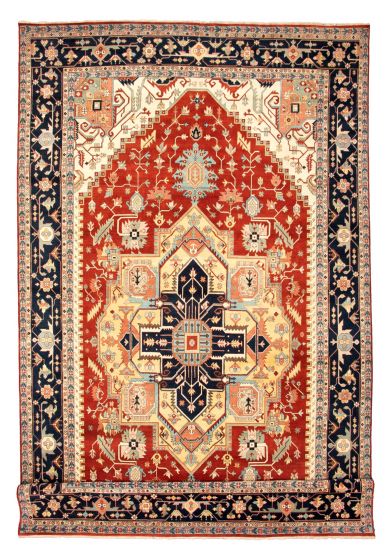 Bordered  Traditional Brown Area rug Oversize Indian Hand-knotted 345140