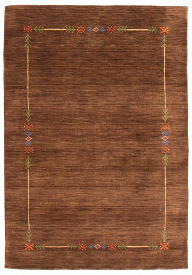Gabbeh  Tribal Brown Area rug 3x5 Indian Hand Loomed 364772