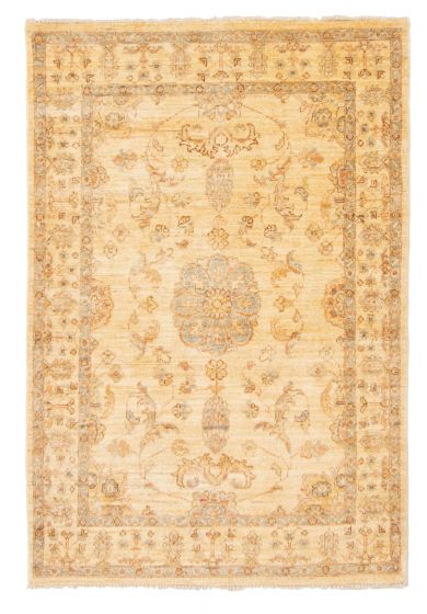 Bordered  Traditional/Oriental Ivory Area rug 3x5 Pakistani Hand-knotted 374966